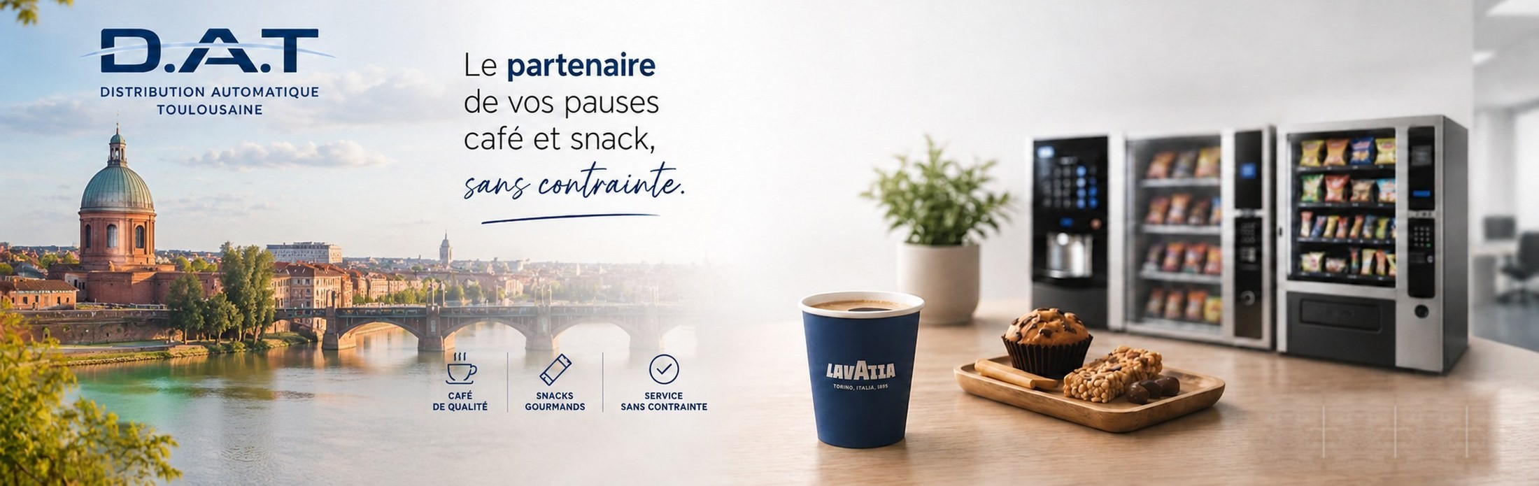 D.A.T. — Le partenaire de vos pauses café et snack, sans contrainte.